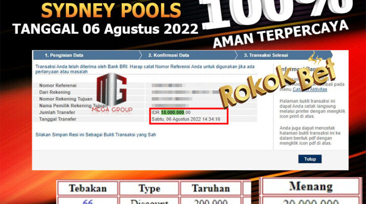 Bukti Pembayaran Togel Hadiah Terbesar ROKOKBET Tanggal 06 AGUSTUS 2022