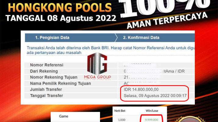 Bukti Pembayaran Togel Hadiah Terbesar Okewla Tanggal 08 Agustus 2022