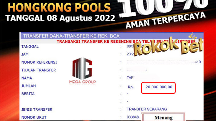 Bukti Pembayaran Togel Hadiah Terbesar Rokokbet Tanggal 08 Agustus 2022