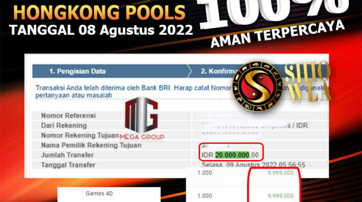 Bukti Pembayaran Togel Hadiah Terbesar Shiowla Tanggal 08 Agustus 2022