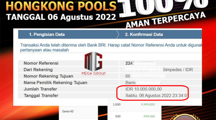 Bukti Pembayaran Togel Hadiah Terbesar Okewla Tanggal 06 Agustus 2022