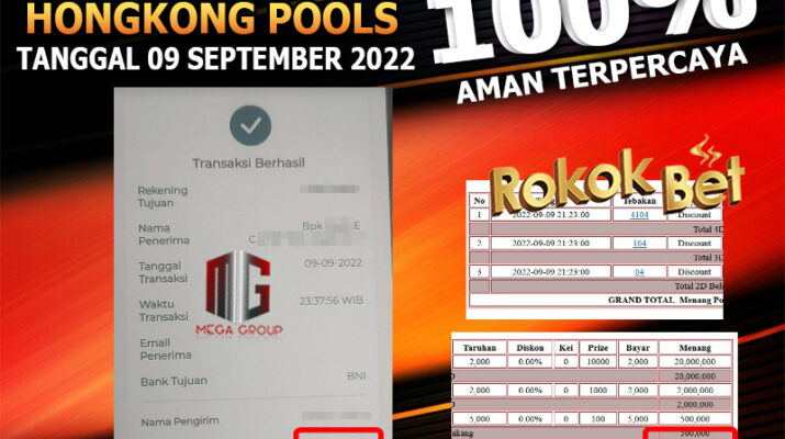 Bukti Pembayaran Togel Hadiah Terbesar Rokokbet Tanggal 09 September 2022