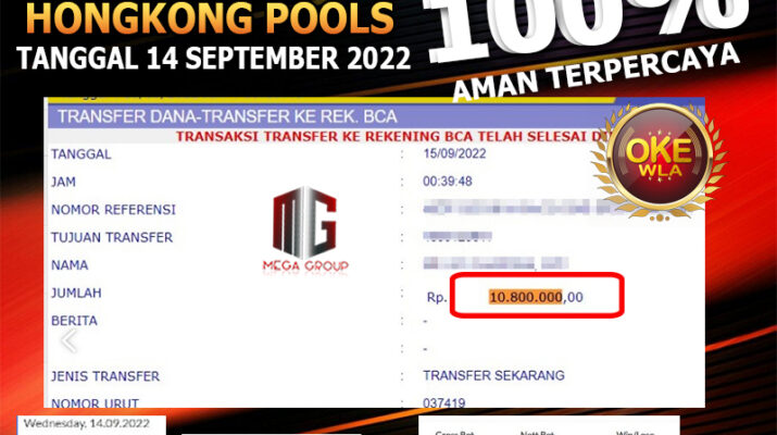 Bukti Pembayaran Togel Hadiah Terbesar Rokokbet Tanggal 15 September 2022