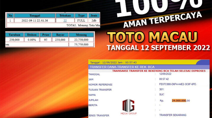 Bukti Pembayaran Togel Hadiah Terbesar Rokokbet Tanggal 12 September 2022