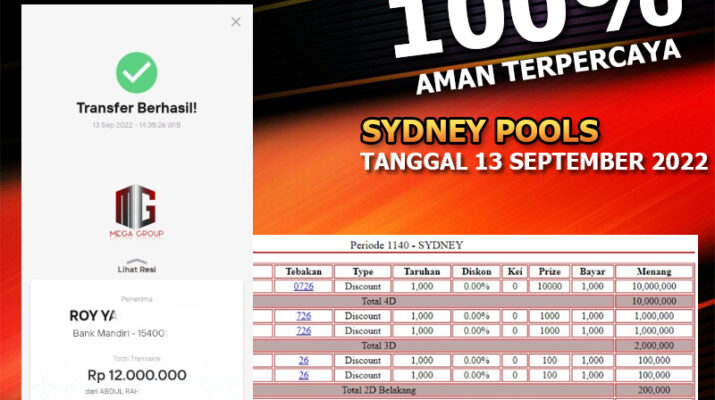 Bukti Pembayaran Togel Hadiah Terbesar Rokokbet Tanggal 13 September 2022