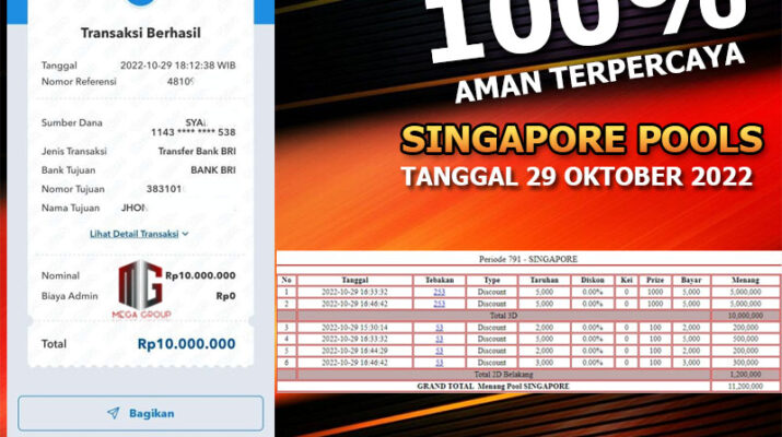 Bukti Pembayaran Togel Hadiah Terbesar Rokokbet Tanggal 29 Oktober 2022