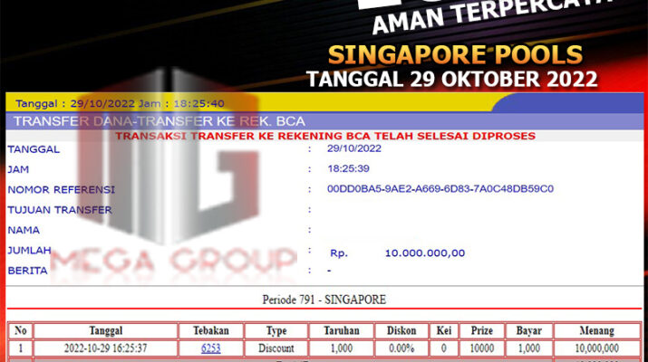 Bukti Pembayaran Togel Hadiah Terbesar Rokokbet Tanggal 29 Oktober 2022