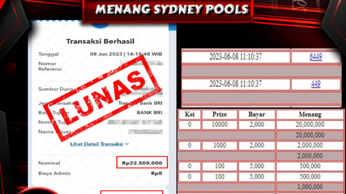 Bukti Pembayaran Hadiah togel Terbesar SHIOWLA Tanggal 08 juni 2023