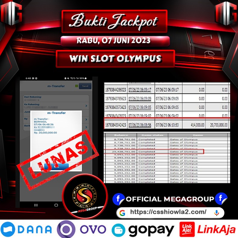 Bukti Pembayaran Hadiah togel Terbesar  SHIOWLA Tanggal 07 juni 2023