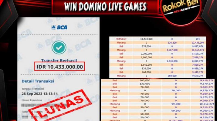 Bukti Pembayaran Hadiah Togel Terbesar ROKOKBET Tanggal 28 september 2023