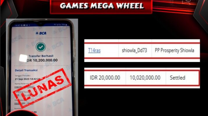 Bukti Pembayaran Hadiah Game Terbesar shiowla Tanggal 21 september 2023