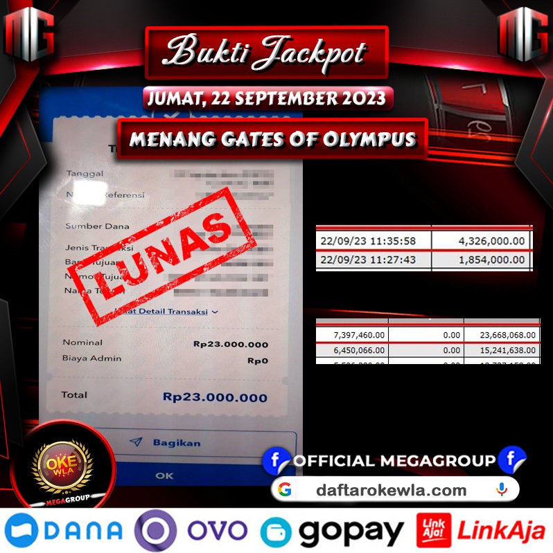 Bukti Pembayaran Hadiah Togel Terbesar okewla Tanggal 22 september 2023