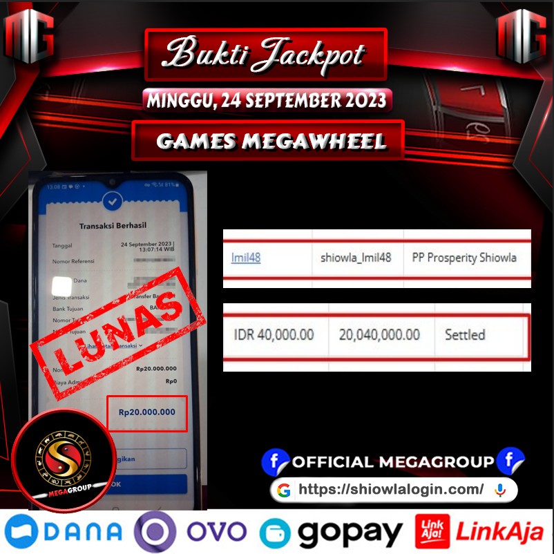 Bukti Pembayaran Hadiah Game Terbesar shiowla Tanggal 24 september 2023