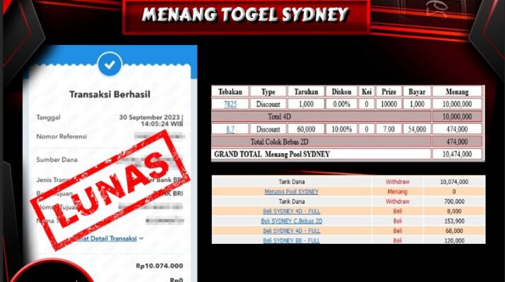 Bukti Pembayaran Hadiah Togel Terbesar ROKOKBET Tanggal 30 september 2023