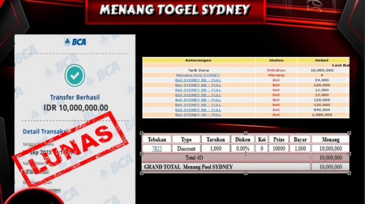 Bukti Pembayaran Hadiah Togel Terbesar ROKOKBET Tanggal 30 september 2023