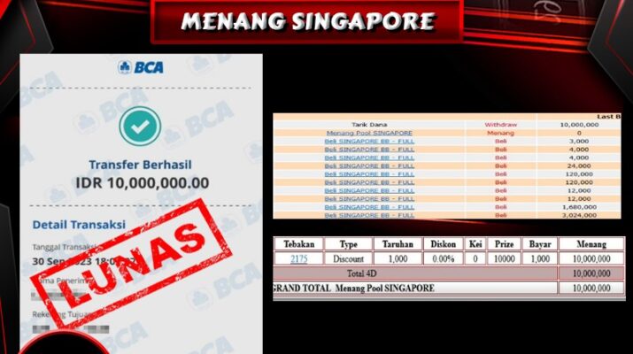 Bukti Pembayaran Hadiah Togel Terbesar ROKOKBET Tanggal 30 september 2023