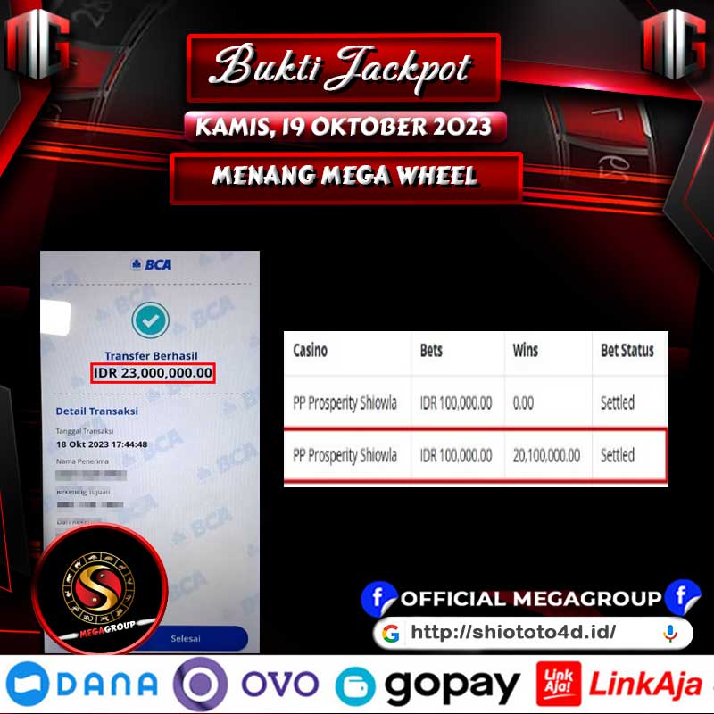 Bukti Pembayaran Hadiah games Terbesar shiowla Tanggal 19 oktober 2023