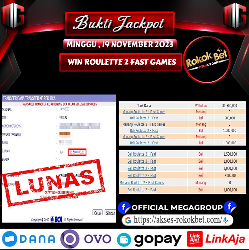 Bukti Pembayaran Hadiah Togel Terbesar rokokbet Tanggal 19 november 2023