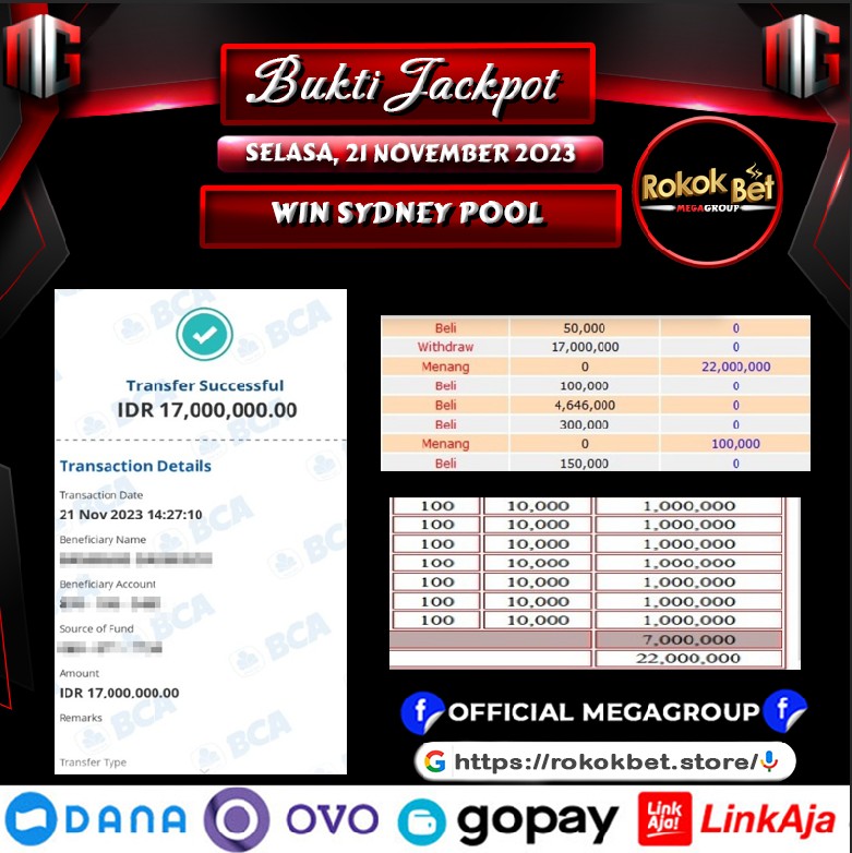 Bukti Pembayaran Hadiah Togel Terbesar rokokbet Tanggal 21 november 2023