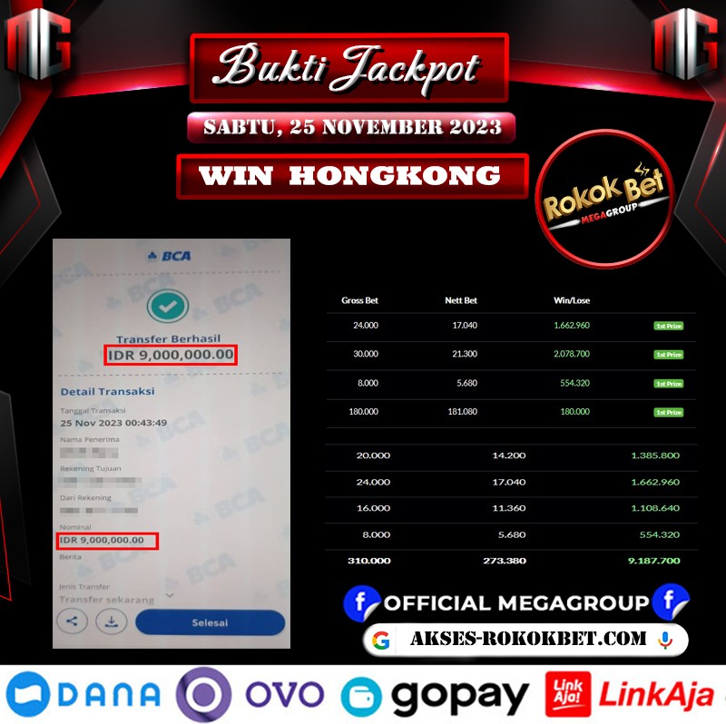 Bukti Pembayaran Hadiah Togel Terbesar rokokbet Tanggal 25 november 2023