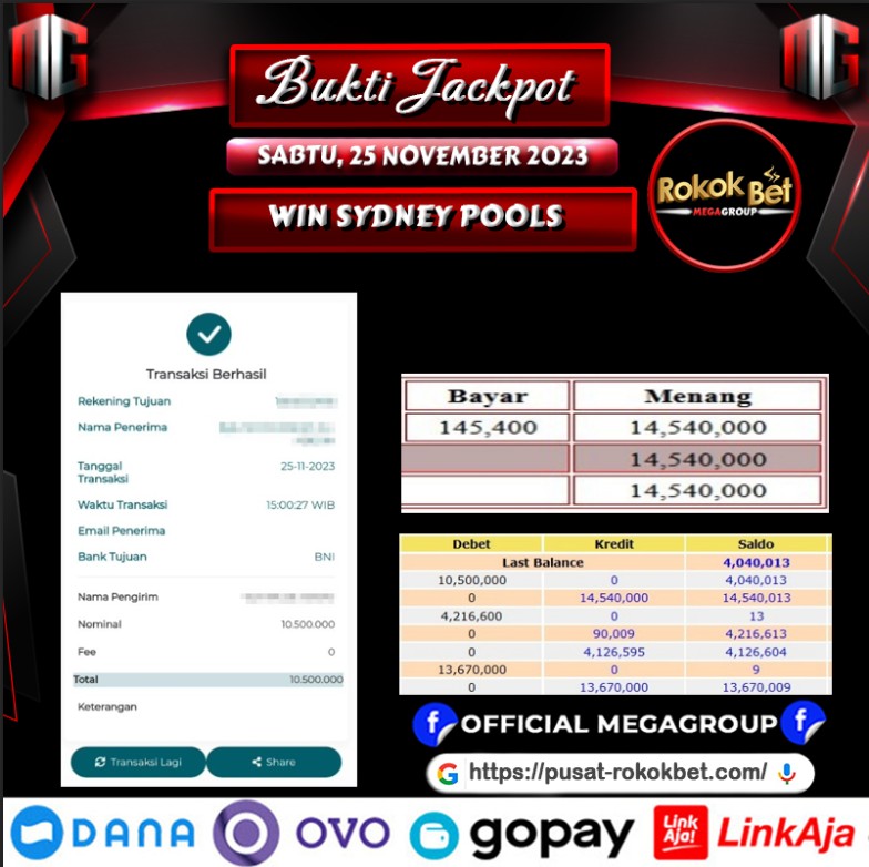 Bukti Pembayaran Hadiah Togel Terbesar rokokbet Tanggal 25 november 2023