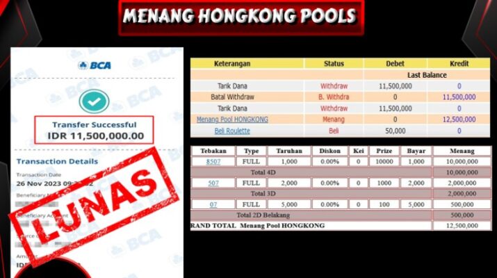 Bukti Pembayaran Hadiah Togel Terbesar rokokbet Tanggal 26 november 2023