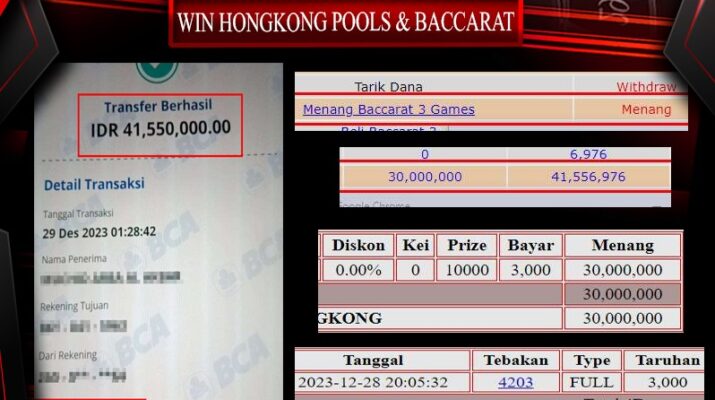 Bukti Pembayaran Hadiah togel & games Terbesar For4d Tanggal 29 desember 2023