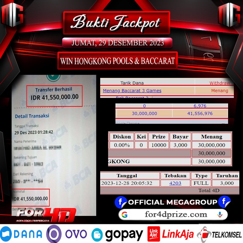 Bukti Pembayaran Hadiah togel & games Terbesar Rokokbet Tanggal 29 desember 2023