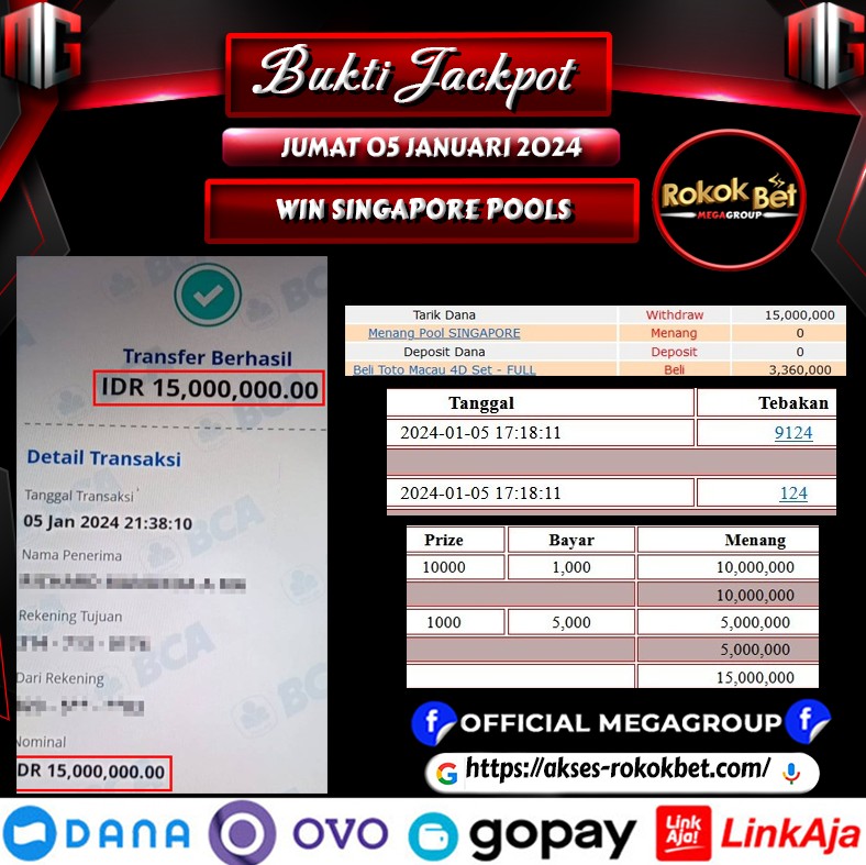 Bukti Pembayaran Hadiah Togel Terbesar rokokbet Tanggal 06 Januari 2023