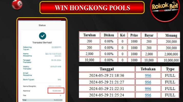 Bukti Pembayaran Hadiah TOGEL Terbesar rokokbet Tanggal 30 MEI 2024