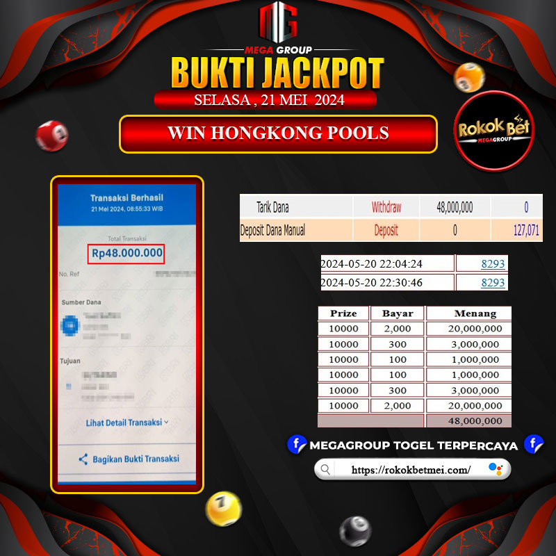 Bukti Pembayaran Hadiah Togel Terbesar rokokbet Tanggal 21 MEI 2024