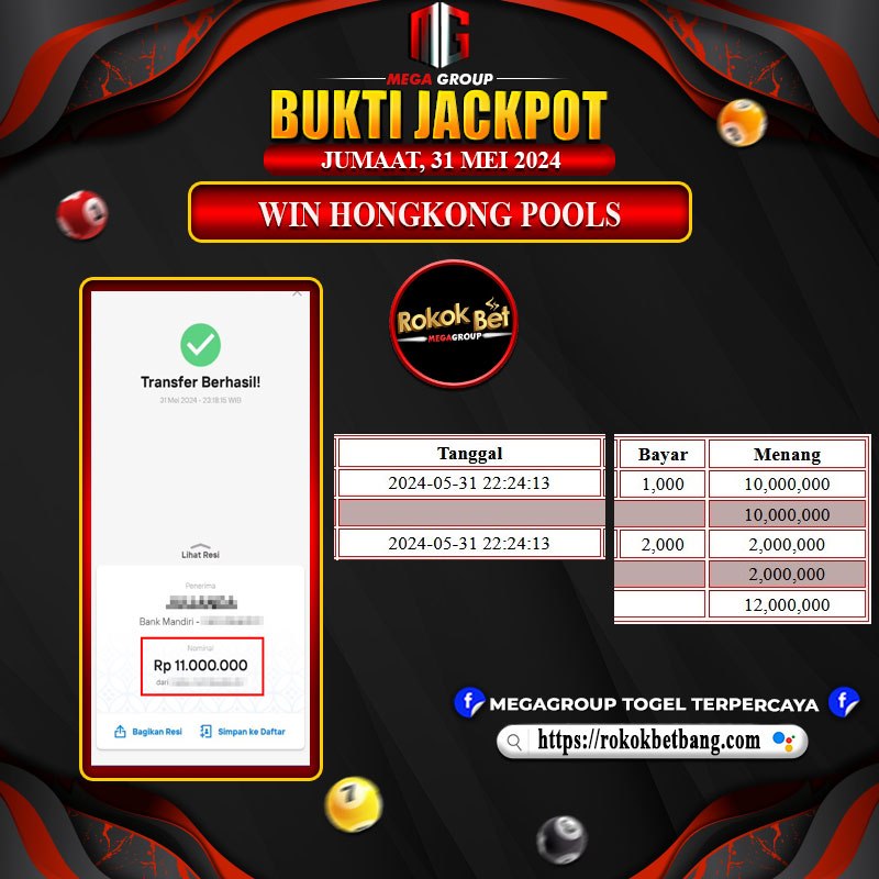 Bukti Pembayaran Hadiah TOGEL Terbesar rokokbet Tanggal 31 MEI 2024