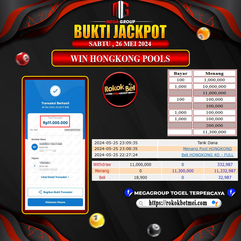 Bukti Pembayaran Hadiah Togel Terbesar rokokbet Tanggal 26 MEI 2024