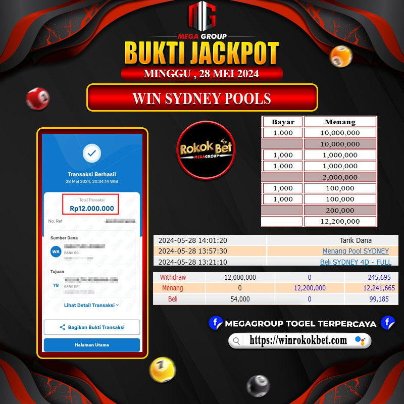 Bukti Pembayaran Hadiah Togel Terbesar rokokbet Tanggal 28 MEI 2024