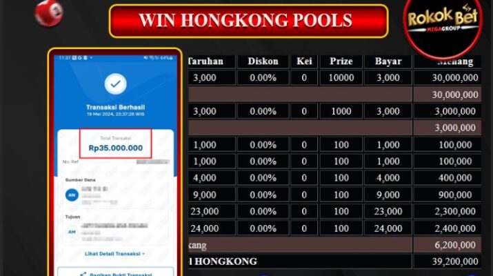 Bukti Pembayaran Hadiah TOGEL Terbesar rokokbet Tanggal 19 MEI 2024