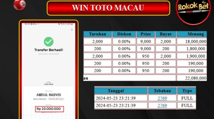 Bukti Pembayaran Hadiah Togel Terbesar rokokbet Tanggal 24 MEI 2024