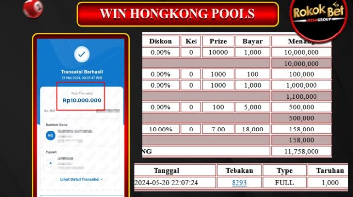 Bukti Pembayaran Hadiah Togel Terbesar rokokbet Tanggal 21 MEI 2024