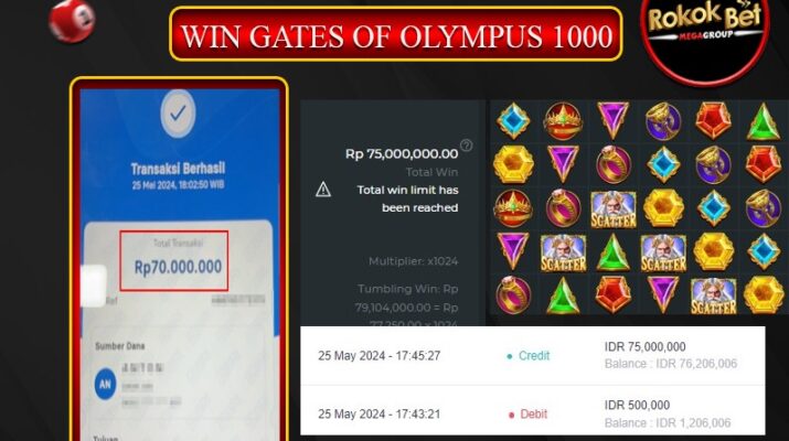 Bukti Pembayaran Hadiah Games Terbesar rokokbet Tanggal 25 MEI 2024