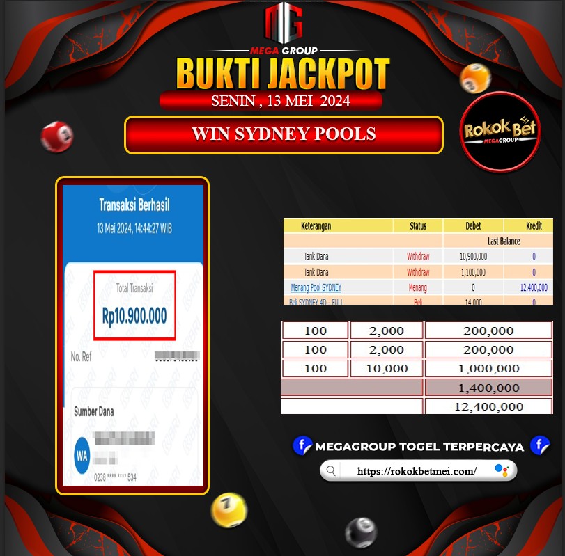 Bukti Pembayaran Hadiah TOGEL Terbesar rokokbet Tanggal 13 MEI 2024