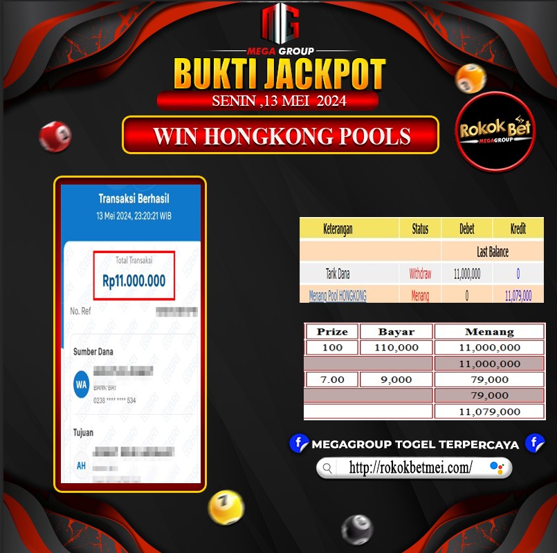 Bukti Pembayaran Hadiah TOGEL Terbesar rokokbet Tanggal 13 MEI 2024