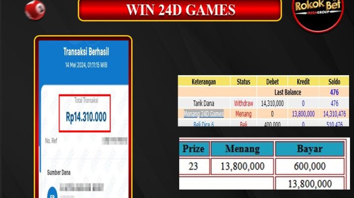 Bukti Pembayaran Hadiah Games Terbesar rokokbet Tanggal 14 MEI 2024