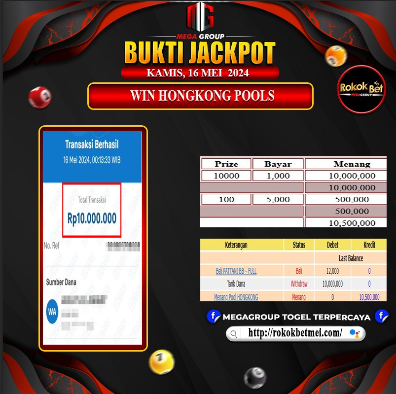 Bukti Pembayaran Hadiah TOGEL Terbesar rokokbet Tanggal 16 MEI 2024