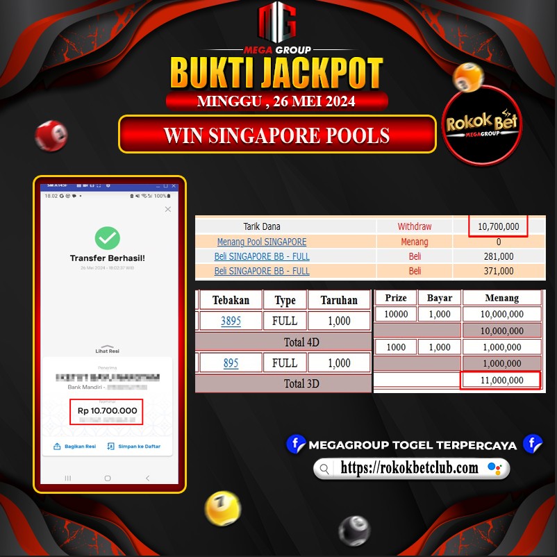 Bukti Pembayaran Hadiah Togel Terbesar rokokbet Tanggal 26 MEI 2024