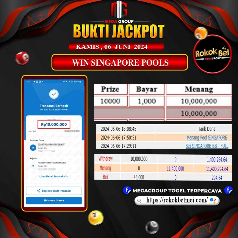 Bukti Pembayaran Hadiah TOGEL Terbesar rokokbet Tanggal 06 Juni 2024