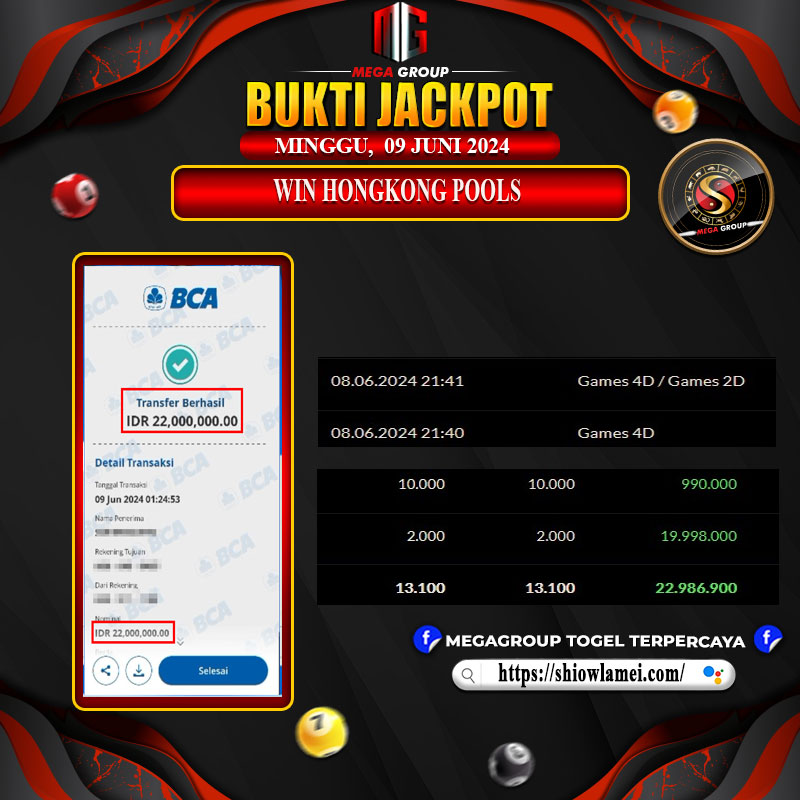 Bukti Pembayaran Hadiah Togel Terbesar rokokbet Tanggal 09 Juni 2024