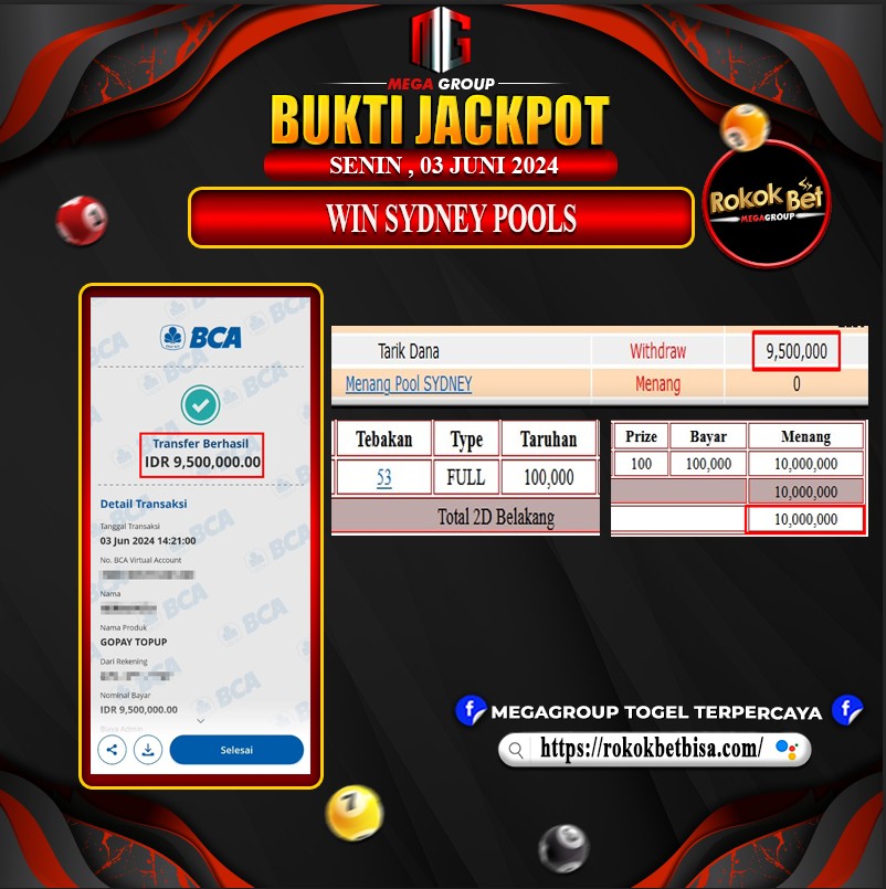 Bukti Pembayaran Hadiah TOGEL Terbesar rokokbet Tanggal 03 Juni 2024