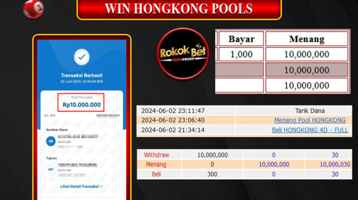 Bukti Pembayaran Hadiah TOGEL Terbesar rokokbet Tanggal 02 Juni 2024