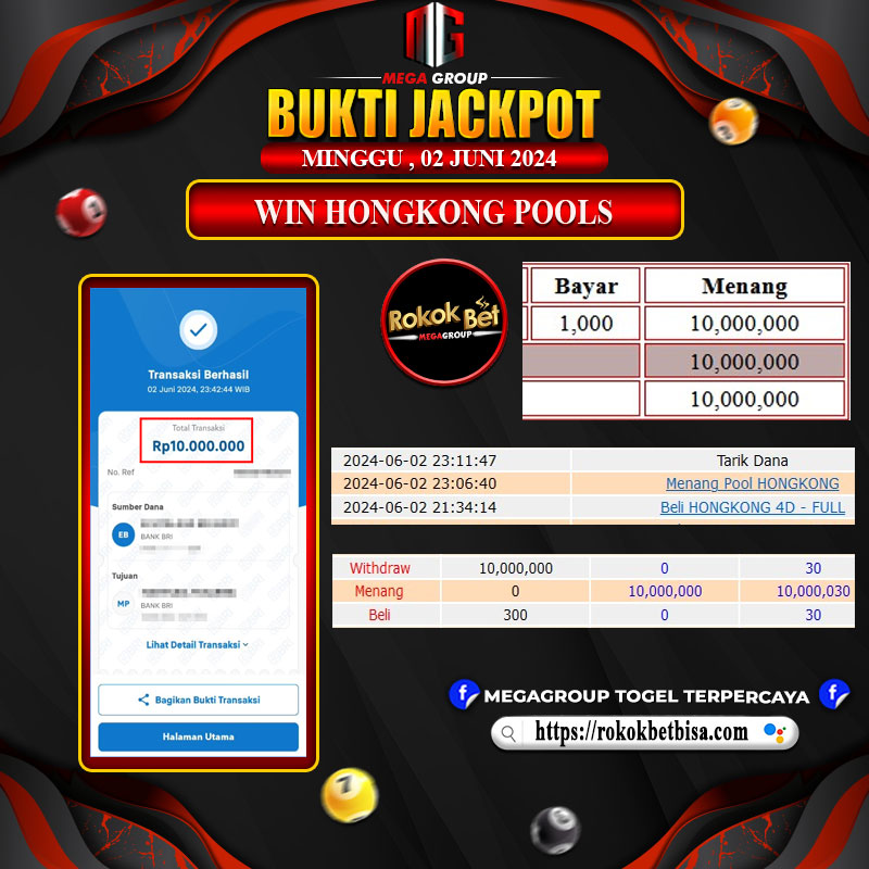 Bukti Pembayaran Hadiah TOGEL Terbesar rokokbet Tanggal 02 Juni 2024