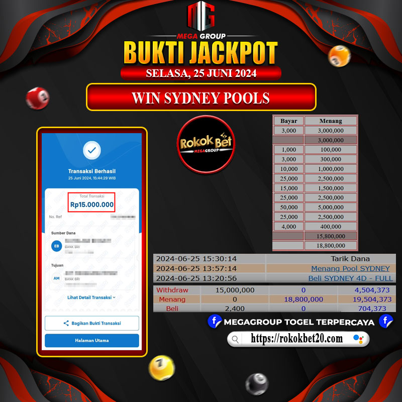 Bukti Pembayaran Hadiah Togel Terbesar rokokbet Tanggal 25 Juni 2024