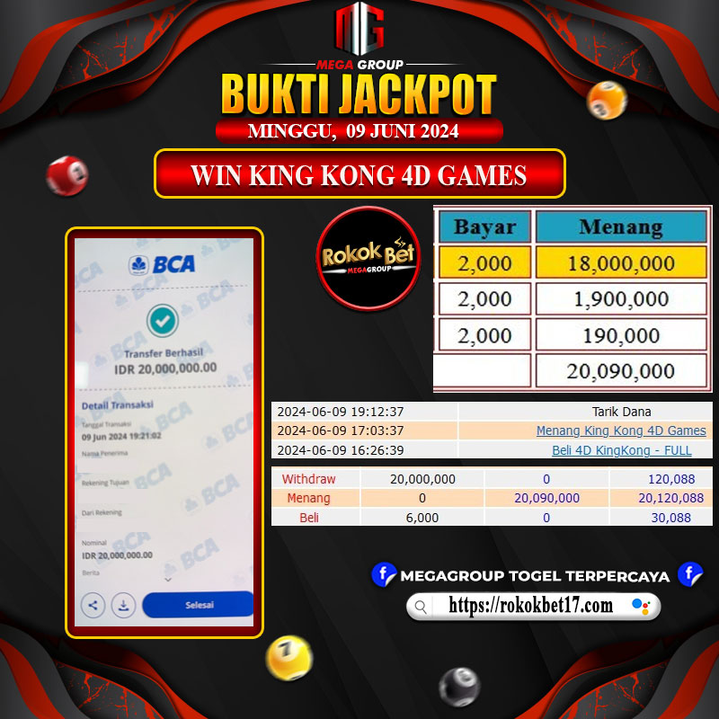 Bukti Pembayaran Hadiah Togel Terbesar rokokbet Tanggal 09 Juni 2024